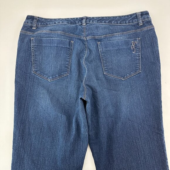 Style & Co Curvy Fit Ankle Straight Women's size 16 Dark Blue Denim Jeans - Picture 5 of 5